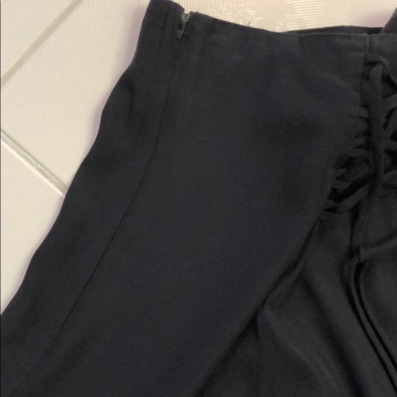 Black Circle Rayon Skirt w/lace up detail on back - Picture 5 of 6